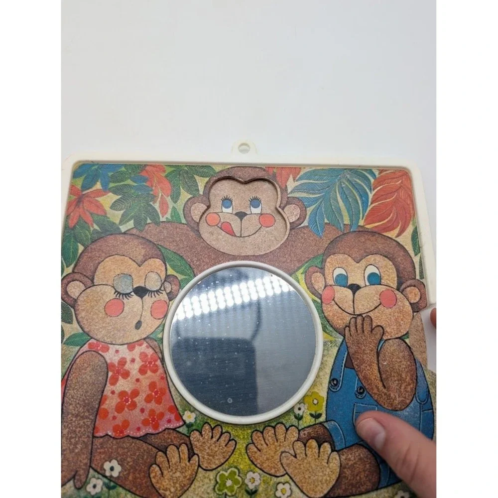 Vtg Creative Playthings Monkey See Monkey Do Mirror Toy Therapy Emotions Express